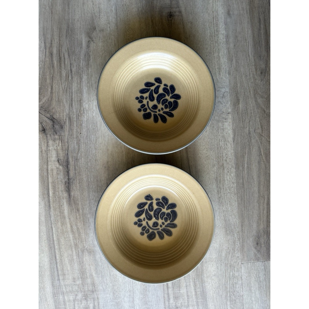 2 Pfaltzgraff, 8.5 Inch , Vegetable Bowl, Blue Floral Design